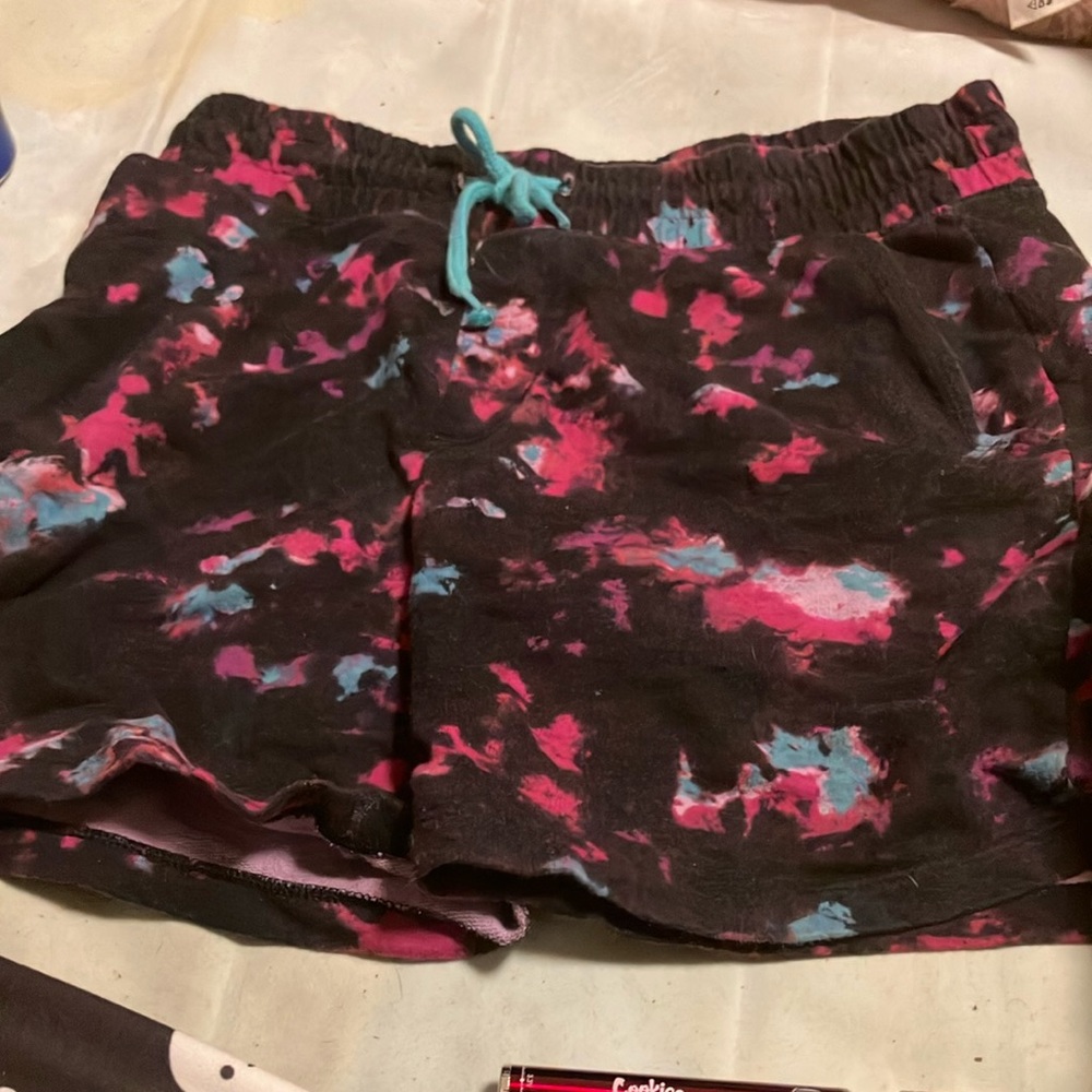 Black tye dye shorts